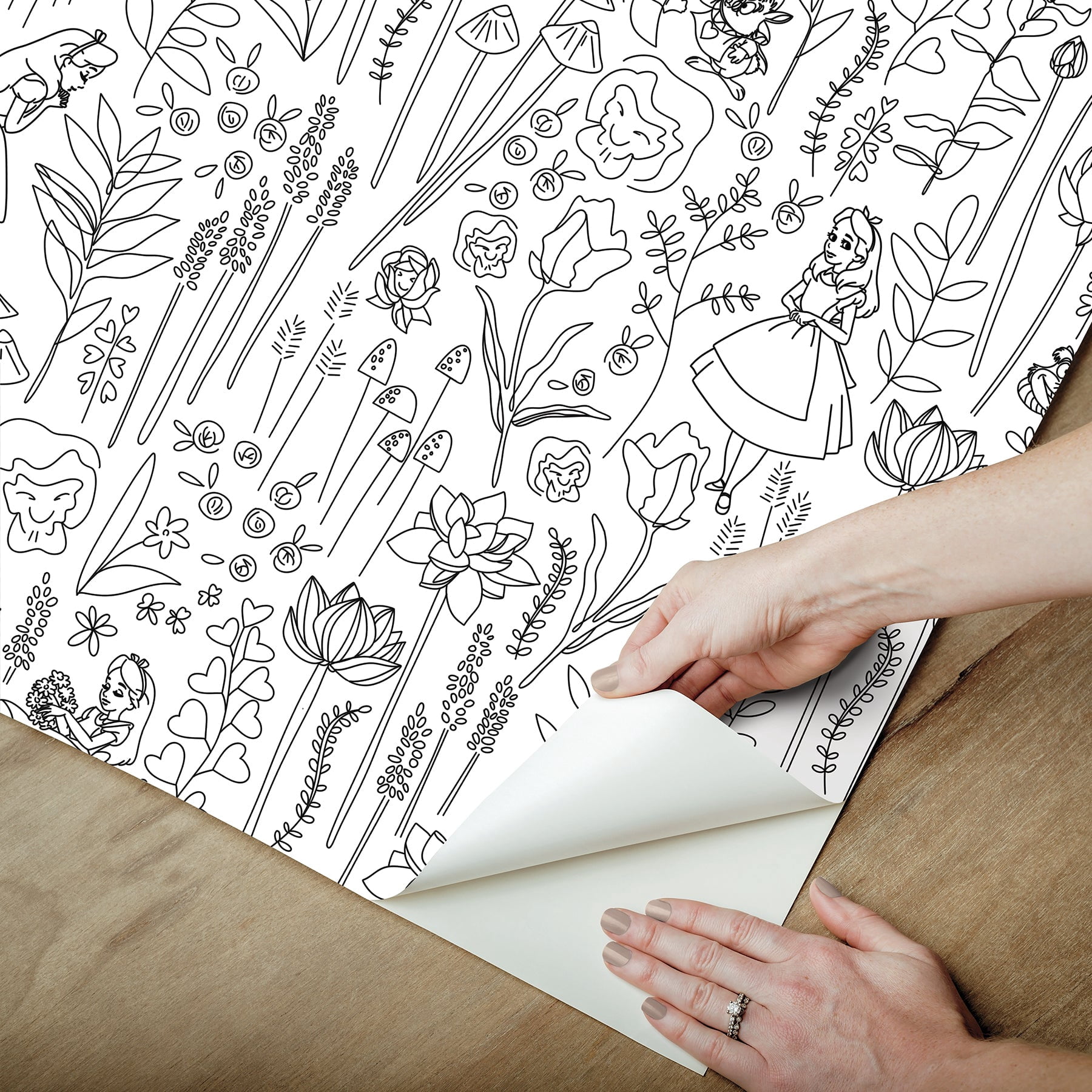 Disney Alice in Wonderland Garden Peel & Stick Wallpaper