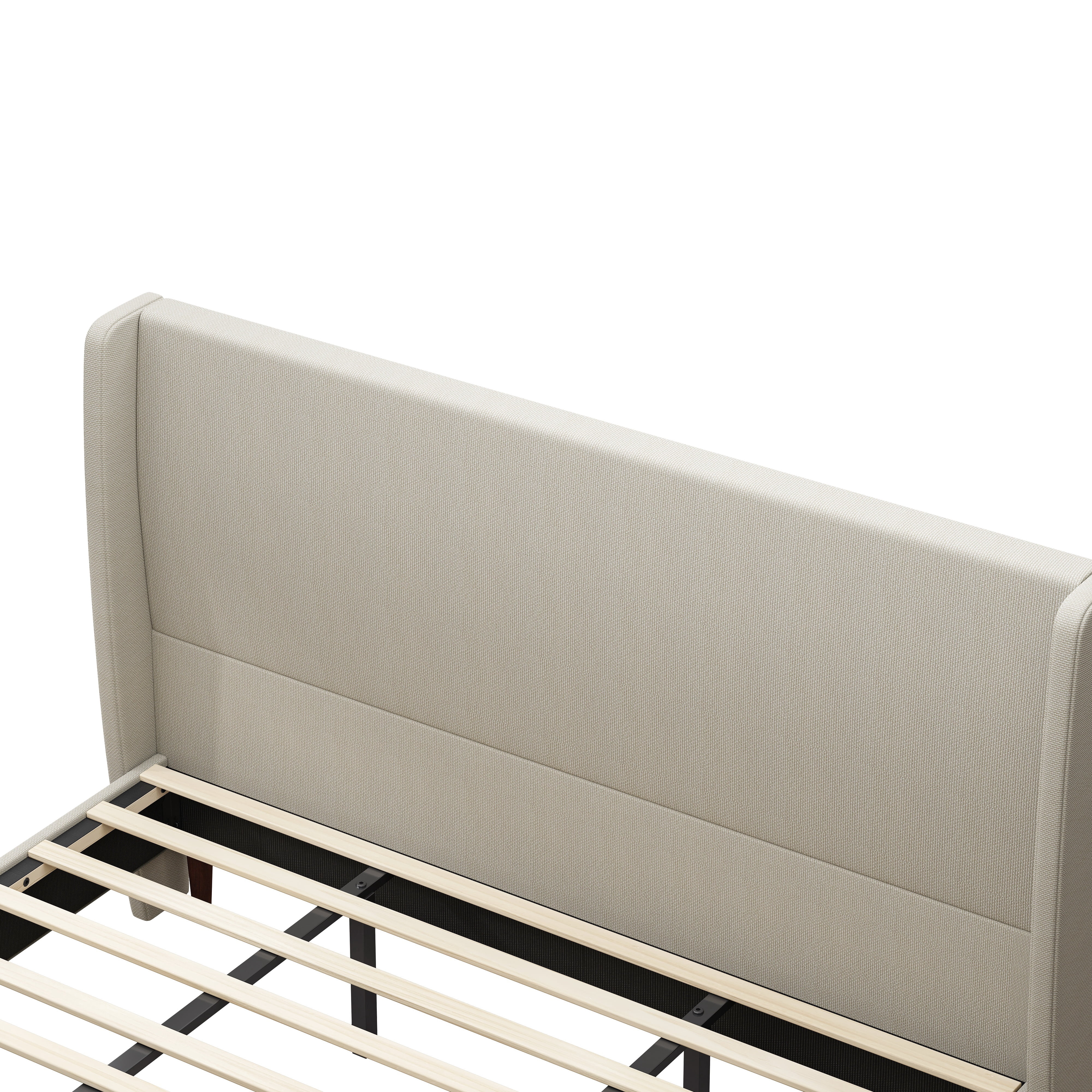 avobird Linen Upholstered Headboard King Size, Bed Frame Mount, Featuring High-Density Sponge Padding, Luxury Texture No Box Spring Needed Comfort and Style, Beige