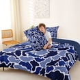 thumbnail image 4 of Feelyou Blue Camo Ocean Marine Life Silhouette Queen Comforter Set for Boys Girls, Dolphin Shark Seal Bedding Comforter Set, Navy, Blue Reversible, 3 Pieces, 4 of 6