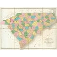 thumbnail image 2 of Burr, David 24x19 Gold Ornate Wood Framed with Double Matting Museum Art Print Titled - Map of North and South Carolina, 1839, 2 of 4