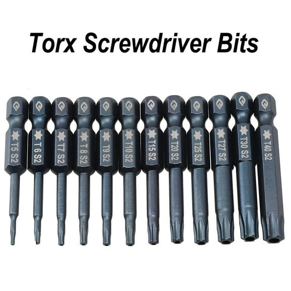 1pc 50mm Length Torx Screwdriver Bit 1/4" Hex Shank Hole Security Torx Bits Magnetic Torx Screwdriver T5-40 Electric Screwdriver