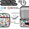 thumbnail image 4 of Geometric Flower and Dahlia White Insulated Lunch Bag Teens,Bento School Lunch Bag for Teens for Work,Picnic or Travel 10.6x7.7x4.3 Inches,12 Can Capacity, 4 of 6