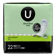 U by Kotex Security Maxi Pads, Heavy Flow, Long, Unscented, 22 Count