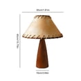 thumbnail image 2 of Lámpara de mesa FLhrweasw retro con base de madera E27 luz de piel de oveja 3 colores, 2 of 9
