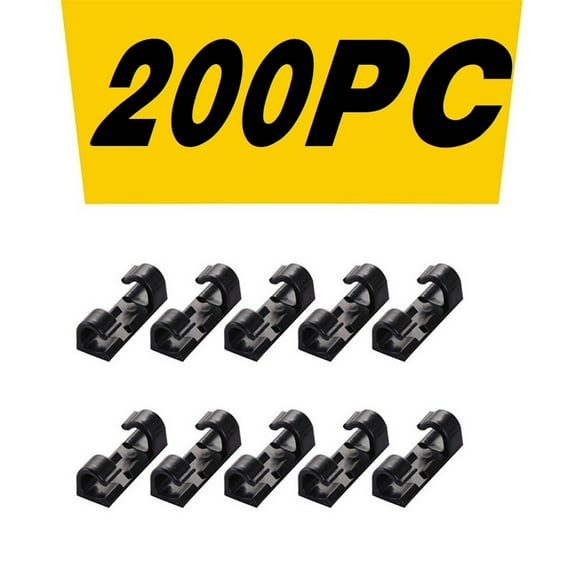 Wovilon Black 20Pc Self-Adhesive Desktop Cable Organizer Fixing Clamp Household Tool Set