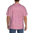 thumbnail image 5 of Disketp Men's Hawaiian Glitter Pink Print Shirts Button Down Holiday Beach Shirts-Small, 5 of 7