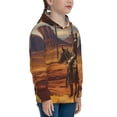 thumbnail image 3 of Daiia Western Desert Cowboy Cloud for Boys Fashion Hoodies & Sweatshirts with Kangaroo Pocket,Hooded Sweatshirt for Kid, Breathable& Moisture Wicking-X-Large, 3 of 6