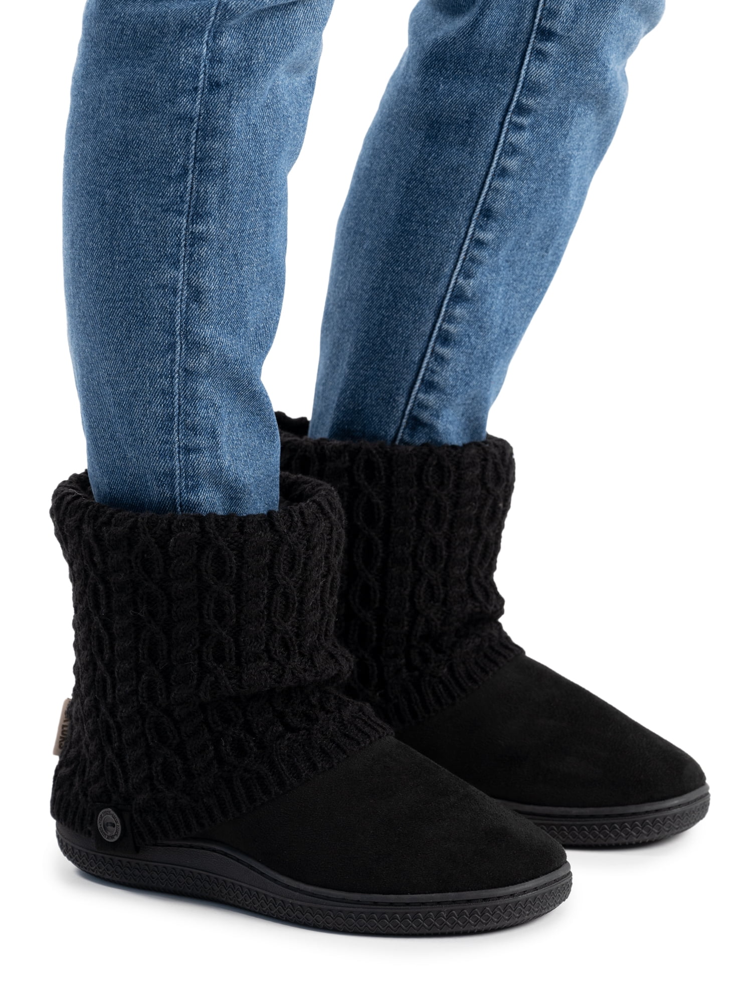 MUK LUKS Women's Cable Knit Bootie Slipper