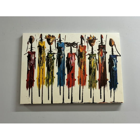 Velto , People, Ethnic Canvas, Abstract Wall Decor, Masai Canvas, African Art Canvas, Retro Canvas, 8x10 UNFRAMED