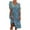 Blue, variant on Ichuanyi Woman Dress Women Fashion V-Neck Short Sleeve Printing Loose Casual Mid-Calf Long Dresses