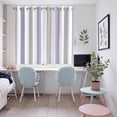 thumbnail image 5 of Purple Grey Stripe Kitchen Curtains 63 Inch Length, Modern Farmhouse Vertical Striped Grommet Top Bedroom Living Room Curtains, Light Filtering Cafe Curtain Drapes 2 Panels Set 104''x63'', 5 of 9