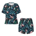 thumbnail image 4 of Kdxio Flamingos And Birds Print Pajamas Sets for Women Short-Sleeved Pjs with Lounge Shorts Two Piece Sleepwear S-4XL, 4 of 9
