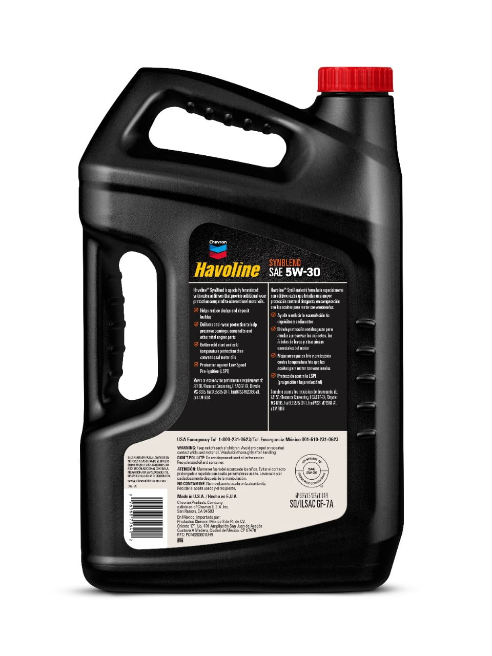 Chevron Havoline Synthetic Blend Motor Oil 5W-30, 5 Quart