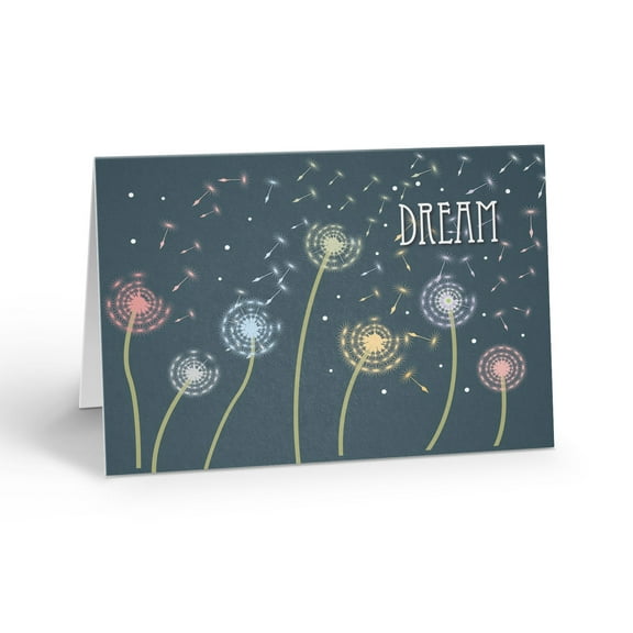 Inspirational Dandy Lion Note Card - 10 Note Cards with Envelopes - Dream - B143
