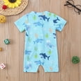 thumbnail image 7 of HCNTES Infant Baby Boy Girls Rash Guard Swimsuit Short Sleeve Zipper Bathing Suit Toddler One Piece Swimwear Sunsuit Light Blue,3-6 M, 7 of 7