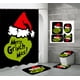 thumbnail image 1 of Cortina de ducha con diseño de El Grinch, resistente al agua y al moho, impresa digitalmente en 3D HD, 1 of 6