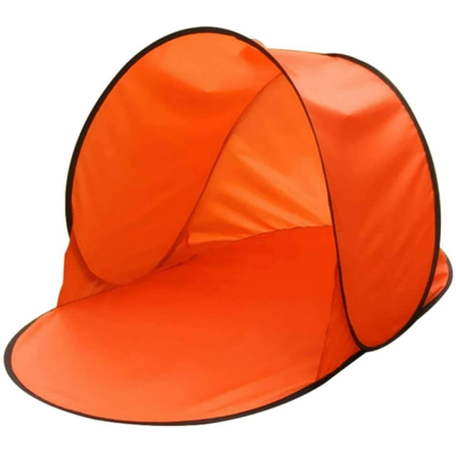 Easy Pop Up Beach Tent, Automatic Instant Single Sun Shelter, Portable Outdoor Beach Shade Tent, UV Protection Family Baby Beach Shelter, Windproof Waterproof Beach Canopy Cabana,Orange