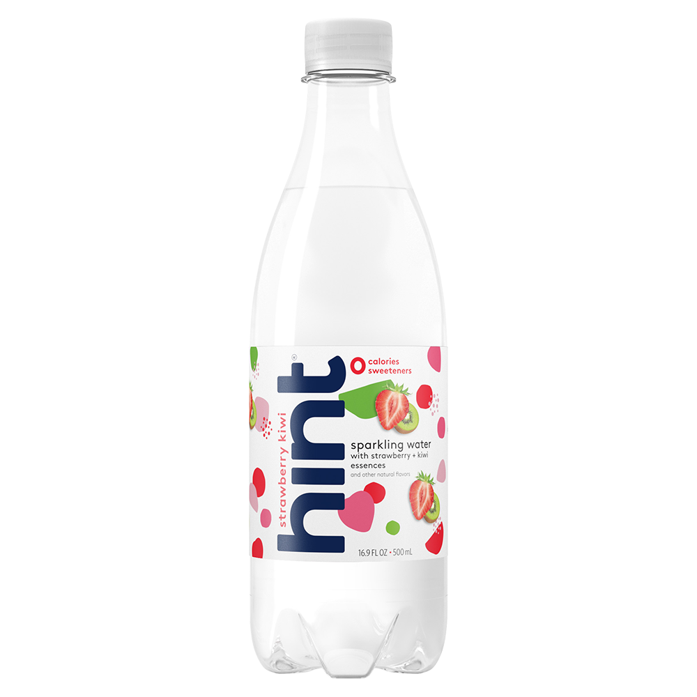 Hint Sparkling Water Strawberry Kiwi, (Pack of 12) 16.9 Ounce Bottles