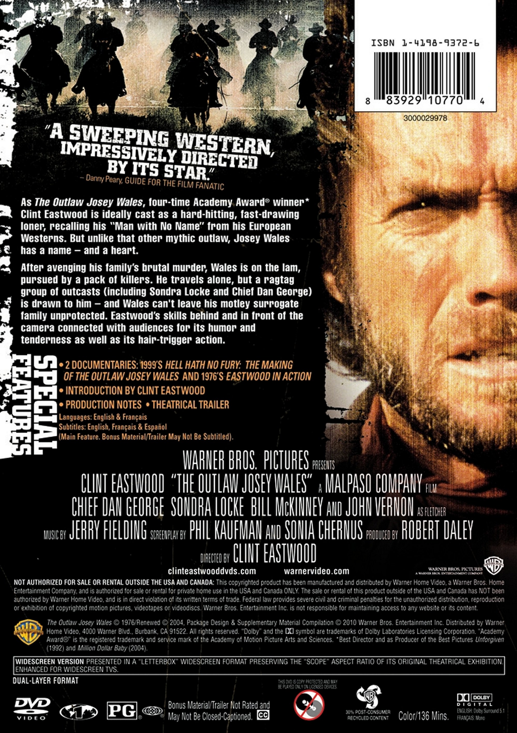 The Outlaw Josey Wales (DVD), Warner Home Video, Western - image 2 of 4