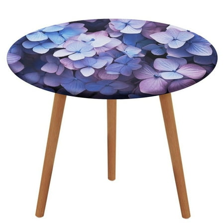 

Hydrangea Macrophylla (18) Pattern Round Tablecloth Waterproof Elastic Table Clothes for Dining Table Cute Desk Decor Protector Cover