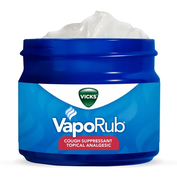 Vicks Vapo Rub Topical Chest Rub and Analgesic Ointment, Cough Medicine for Cough Relief, 1.76 oz