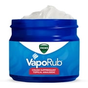 Vicks VapoRub Topical Chest Rub and Analgesic Ointment, Cough Medicine for Cough Relief, 1.76 oz