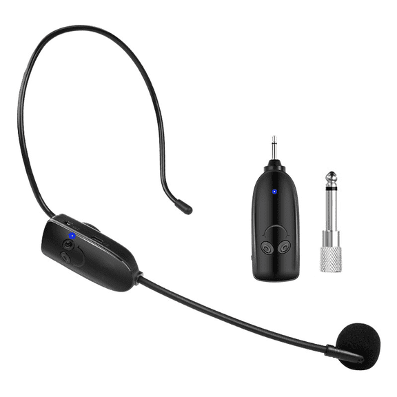 Wireless Microphone, Head Mounted and Handheld 2-in-1, 160 feet (50 Meters) Effective Range, Suitable for amplifiers, Fitness, Churches, speeches