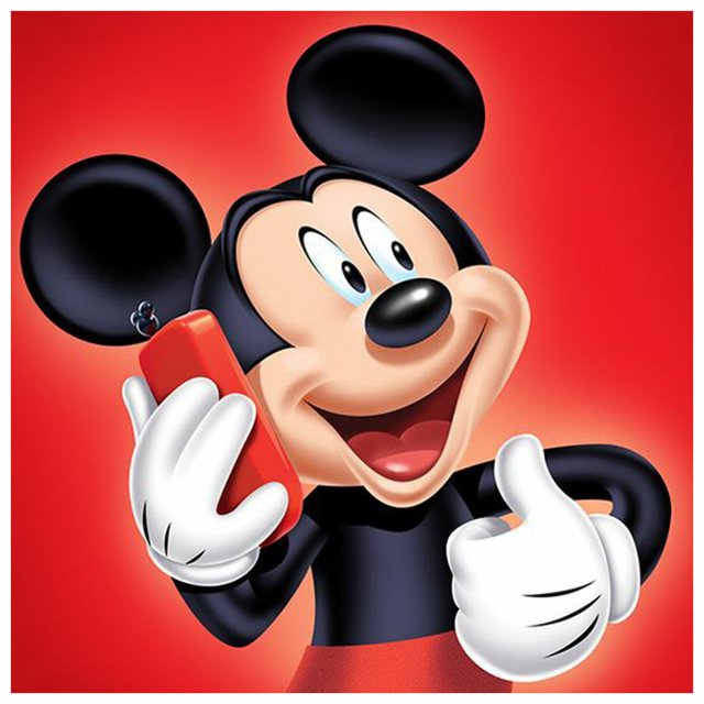 Cuadros Decorativos Pintura de diamante redondo de Mickey Mouse de dibujos animados DIY Likrtyny embutido en tela