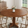 thumbnail image 1 of 47" Farmhouse Round Dining Table with Wood Tabletop and Sturdy Base, Circle Kitchen Table for 4 for Dining Room, Living Room, 1 of 7