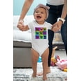 thumbnail image 2 of Old Glory Pug Pop Art Repeating Squares Short Sleeve Graphic Baby One Piece, 2 of 6