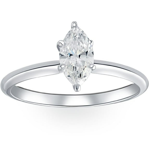 Pompeii Platinum .72Ct Marquise Natural Certified Diamond Solitaire Engagement Ring