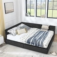 thumbnail image 4 of AOOWOW Queen Size Wood Daybed With 2 Drawers, Modern Elegant Velvet Upholstered Padded Grid Pattern Bed Frame With Spacious Under Bed Storage, No Box Spring Needed, Easy Assembly, black, 4 of 12