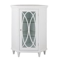 thumbnail image 2 of Teamson Home Florence Corner Floor Cabinet with a Decorative Tempered Glass Door, White, 2 of 11