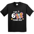 thumbnail image 3 of Inktastic I Am 6 Years Old Cute Smiling Butterfly with Flowers Youth T-Shirt, 3 of 5