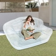thumbnail image 3 of Home Portable Inflatable Sofa Women‘s & Men's Inflatable Couch with 3 Inflatable Valves for Kids and Adults Inflatable Double Person Sofa 440.92lbs Load-Capacity Ergonomic Style (Clear), 3 of 11