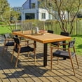 thumbnail image 2 of Homall Home 6-Person Acacia Wood Dining Table, Natural Stained with Rustic Metal, 2 of 7