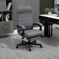 thumbnail image 2 of Vinsetto Chaise de Bureau à Dossier Haut en Lin Chaise d'Ordinateur Grise, 2 of 10