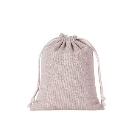 pitrice Cotton Linen Storage Bag Reusable Rectangular Solid Color Jewelry  Underwear Cosmetic Household Drawstring Pouch Pocket 30x40cm 10x12cm 