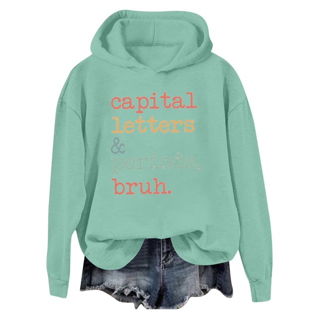WEAIXIMIUNG Chandails en Molleton Courts pour Femmes Chandail à Capuchon Mode Automne/hiver Sweat à Capuche Athlétique avec Impression de Lettres pour Style et Confort