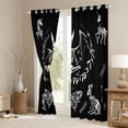 thumbnail image 3 of Feelyou Gothic Bat Skeleton Blackout Curtains Set of 2 (52x84 Each), Jungle Moth Butterfly Window Curtains, Hippie Kangaroo Skull Curtains and Drapes, Living Room Curtains Decor, 3 of 6