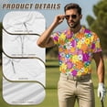 thumbnail image 4 of KUIFORTI Funny Matching Golf Shirts for Couple Floral Print His and Hers Golf Outfits Quarter Zip Stand Collar Quick Dry Lightweight Sport Apparel for Golf Tennis Casual Wear Summer Couple Gifts, 4 of 5