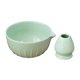thumbnail image 3 of Cuenco de cerámica para matcha con soporte para batidor, esmaltado, juego de té matcha para ceremonia del té verde Verde claro, 3 of 9