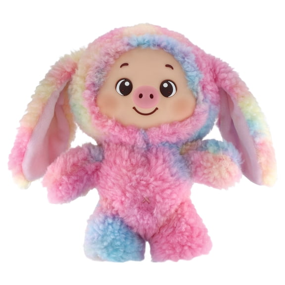 Piggy Pals Bunny Collectible Plush Toy, Multicolor, 8"