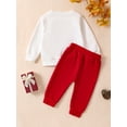thumbnail image 3 of Bslissey Baby Boys Valentine's Day Outfits Long Sleeve Heart Letter Print Sweatshirt + Heart Patch Long Pants 2Pcs Tracksuit Infant Toddler Casual Clothes Set 3M-24M, 3 of 8