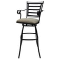 thumbnail image 2 of Outdoor/Indoor Pub Set - Jenna 30" Stool with Arms - Knobbly Taupe-Black Frame, 2 of 3