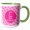 Green/White, variant on 3drose, Hoy Pink Girly Floral Monogram Letter E, 11oz Two-tone Red Mug