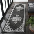 thumbnail image 3 of SAFAVIEH Beach House Hubert Medallion Indoor/Outdoor Runner Rug, Charcoal/Ivory, 2'2" x 10', 3 of 16