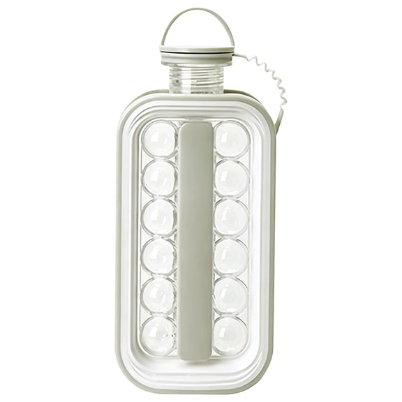 2-in-1 Ice Ball Maker Water Bottle, Ice Making Bottle, Reusable Ice Mold Container, Leakproof Ice Cube Maker, Multifunctional Household Ice Sphere Maker, Portable Spherical Ice Mold for Coffee