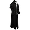 thumbnail image 2 of Lolmot Men Steampunk Button Fashion Uniform Gothic Vintage Long Trench Coat Jacket Men's Coats & Jackets, 2 of 5