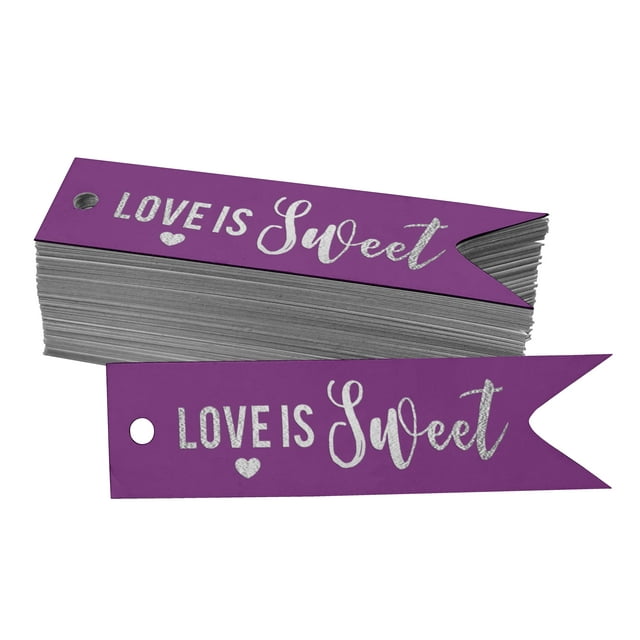 Inkdotpot Silver Foil Paper Hang Tags Love Is Sweet Wedding Favor Tags 50 Pieces